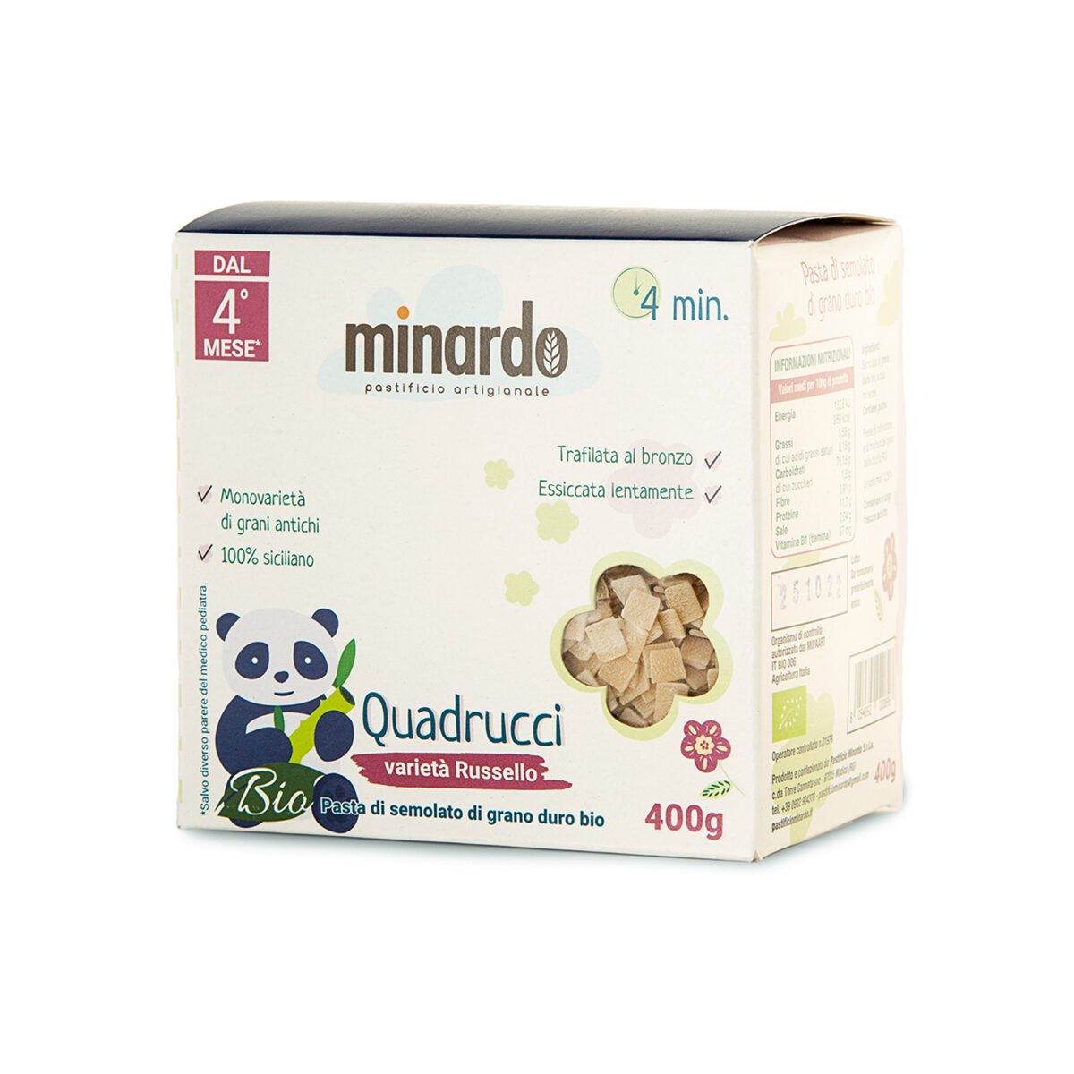 Quadrucci - Pastina di semolato di Grano duro Bio - gr. 400